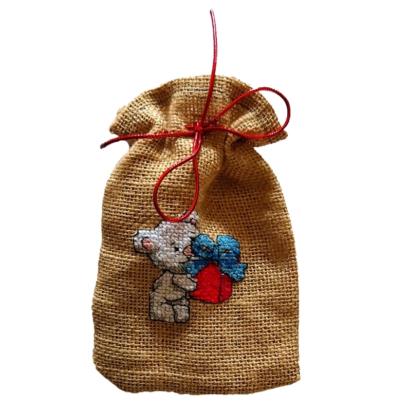 Teddy Bear with Present Small Sack